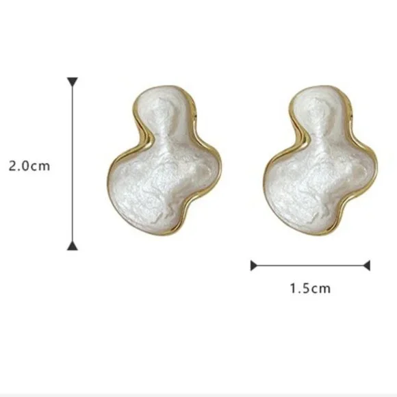 Irregular INS Vintage Style Enamel Glaze Earrings - Picture 6 of 6